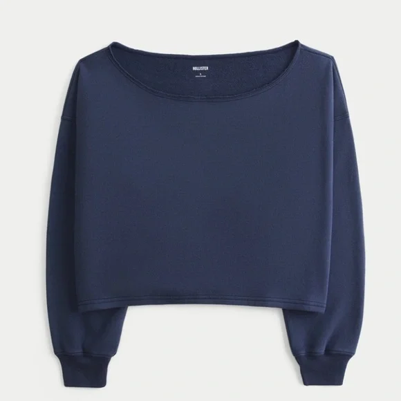 Hollister Tops Hollister Womens Deep Blue Cropped Sweatshirt